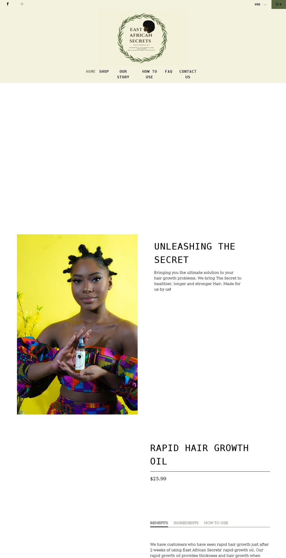 eastafricansecrets.com shopify website screenshot