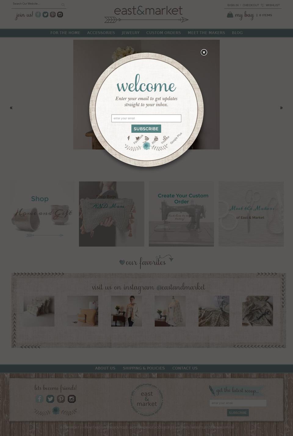 eastandmarket.com shopify website screenshot