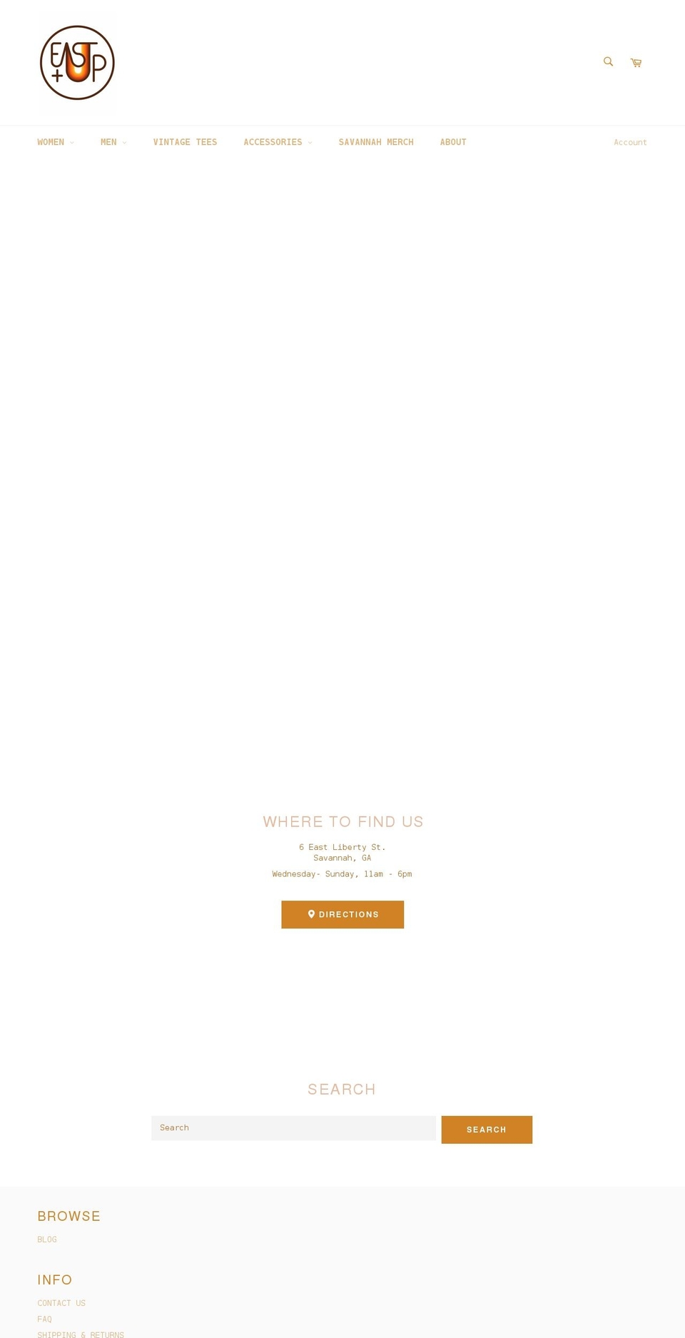 eastandupvintage.com shopify website screenshot