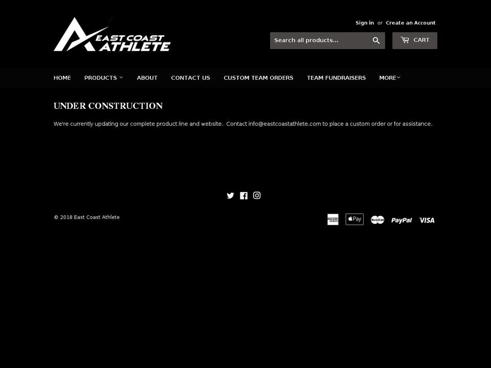 eastcoastathlete.com — Shopify storefront screenshot