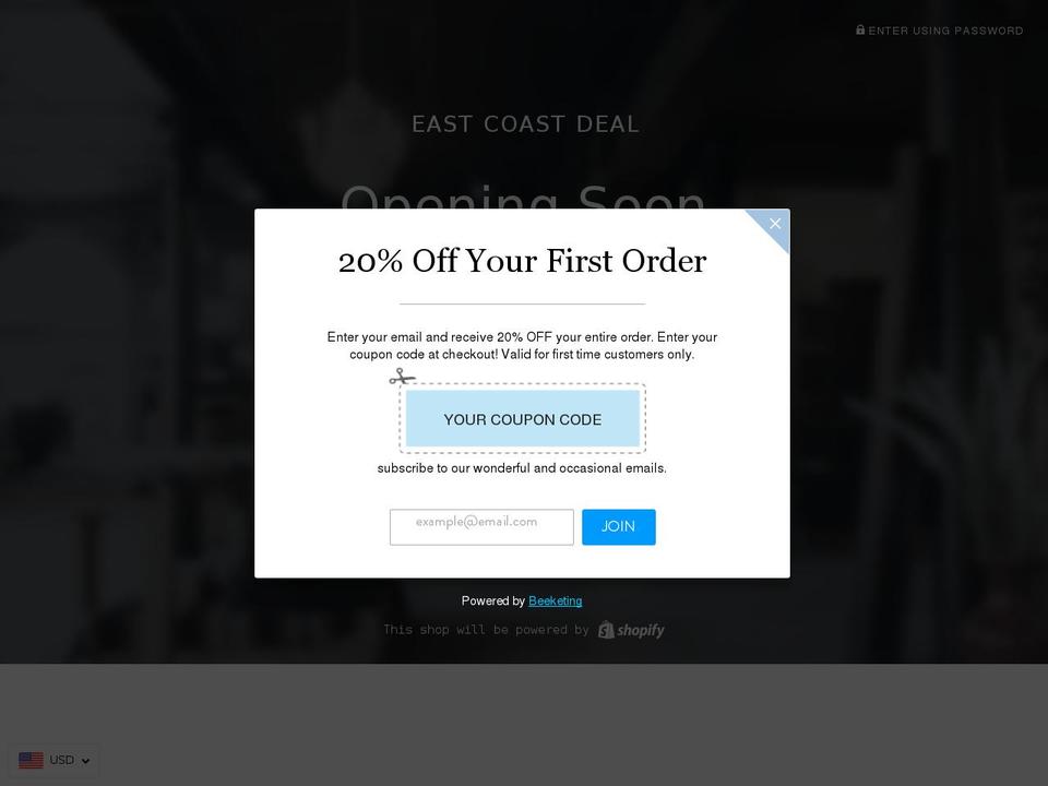 eastcoastdeal.com shopify website screenshot