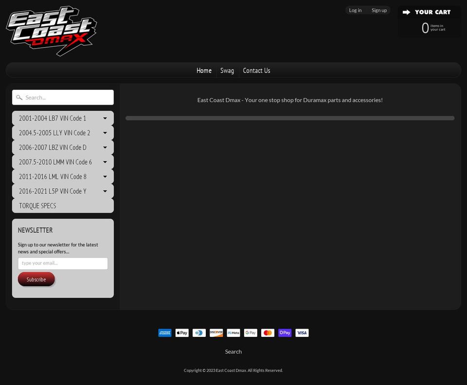 eastcoastdmax.com shopify website screenshot