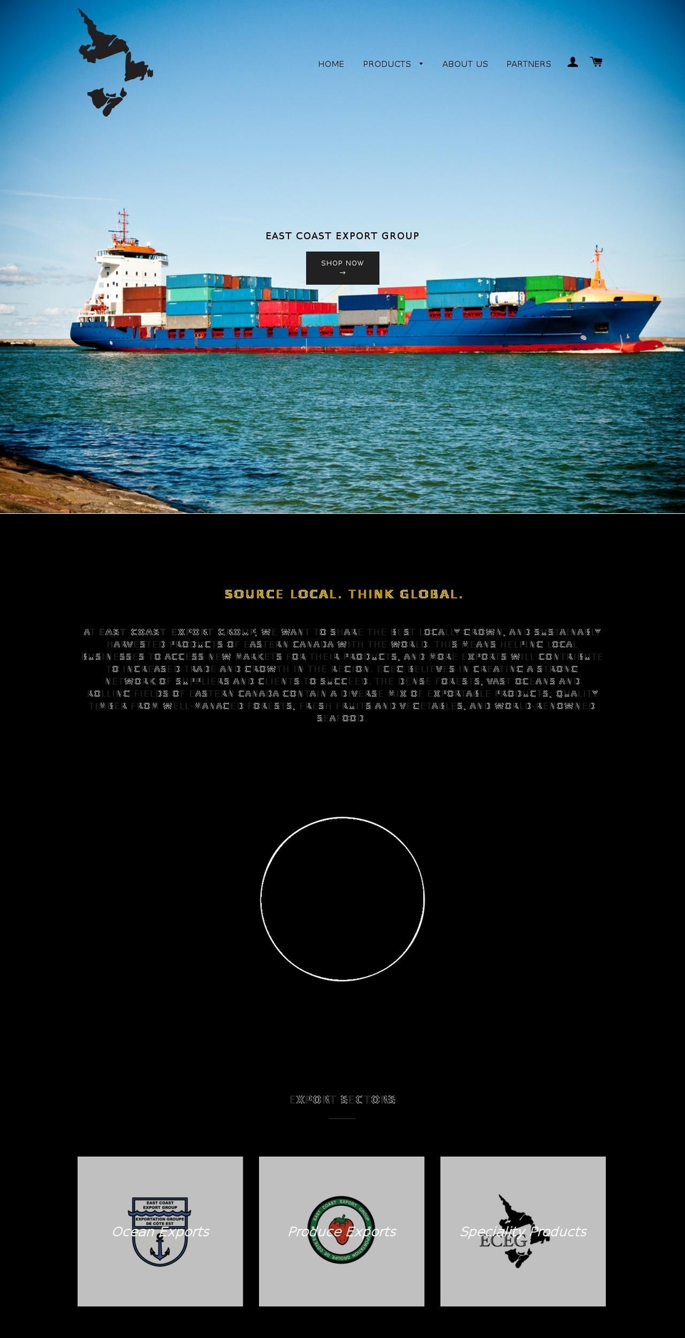 eastcoastexportgroup.com shopify website screenshot