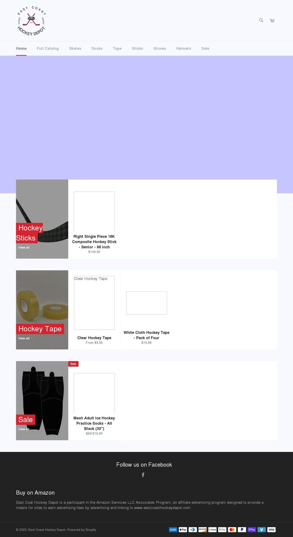 eastcoasthockeydepot.com shopify website screenshot