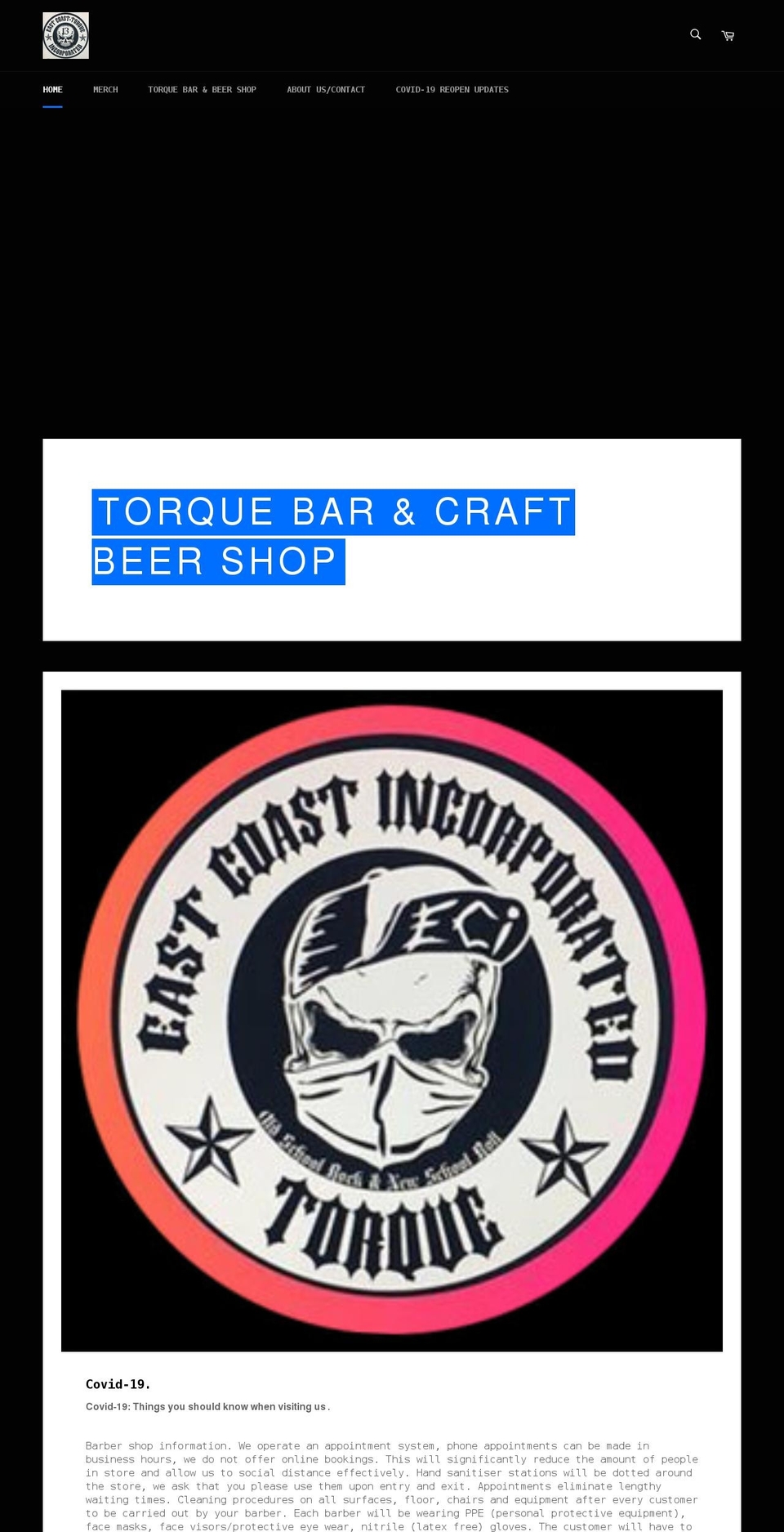 eastcoastinc.co.uk shopify website screenshot