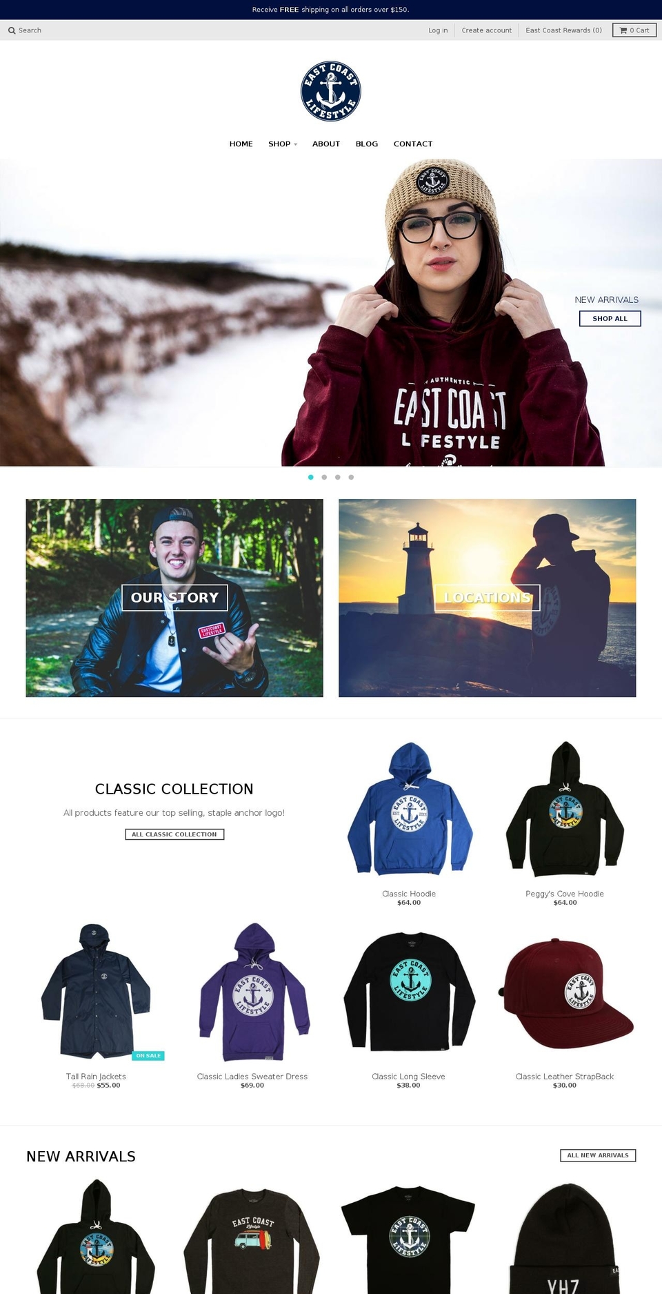 eastcoastlifestyle.com shopify website screenshot