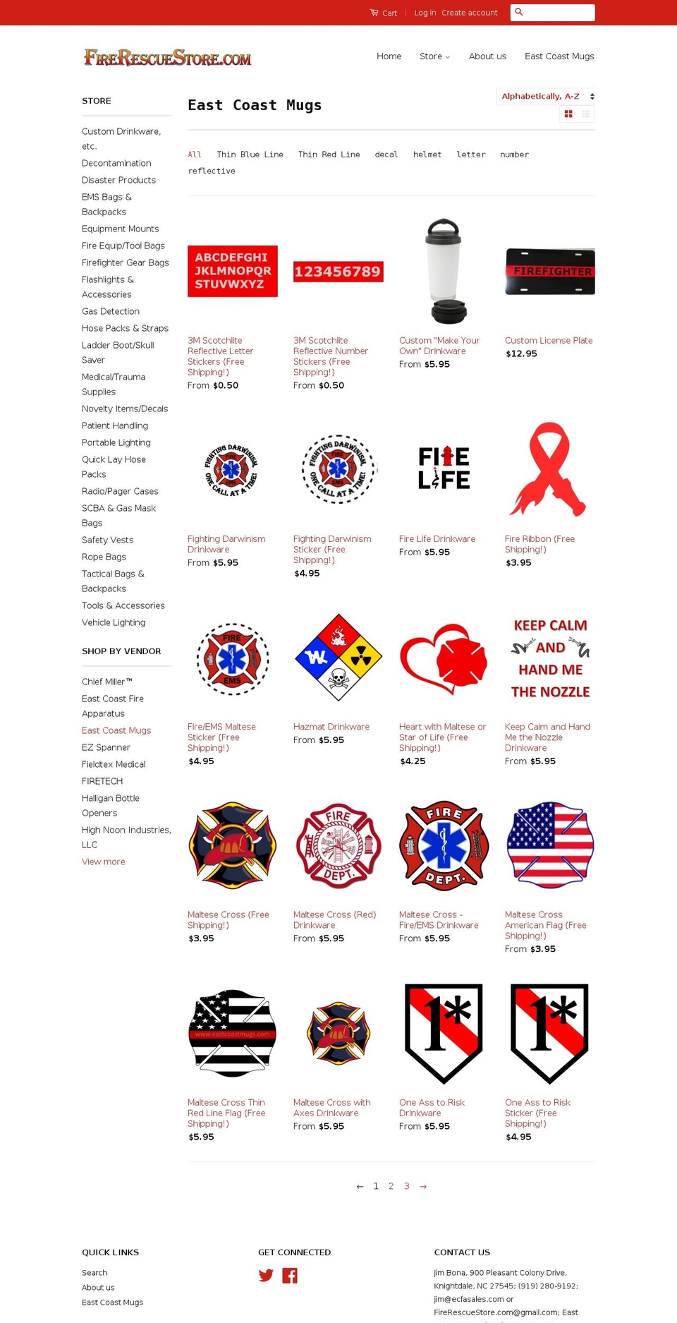 eastcoastmugs.com — Shopify storefront screenshot