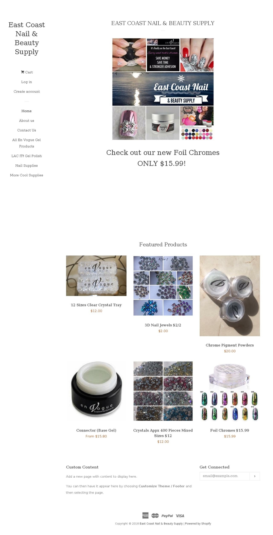 eastcoastnailsupply.com — Shopify storefront screenshot
