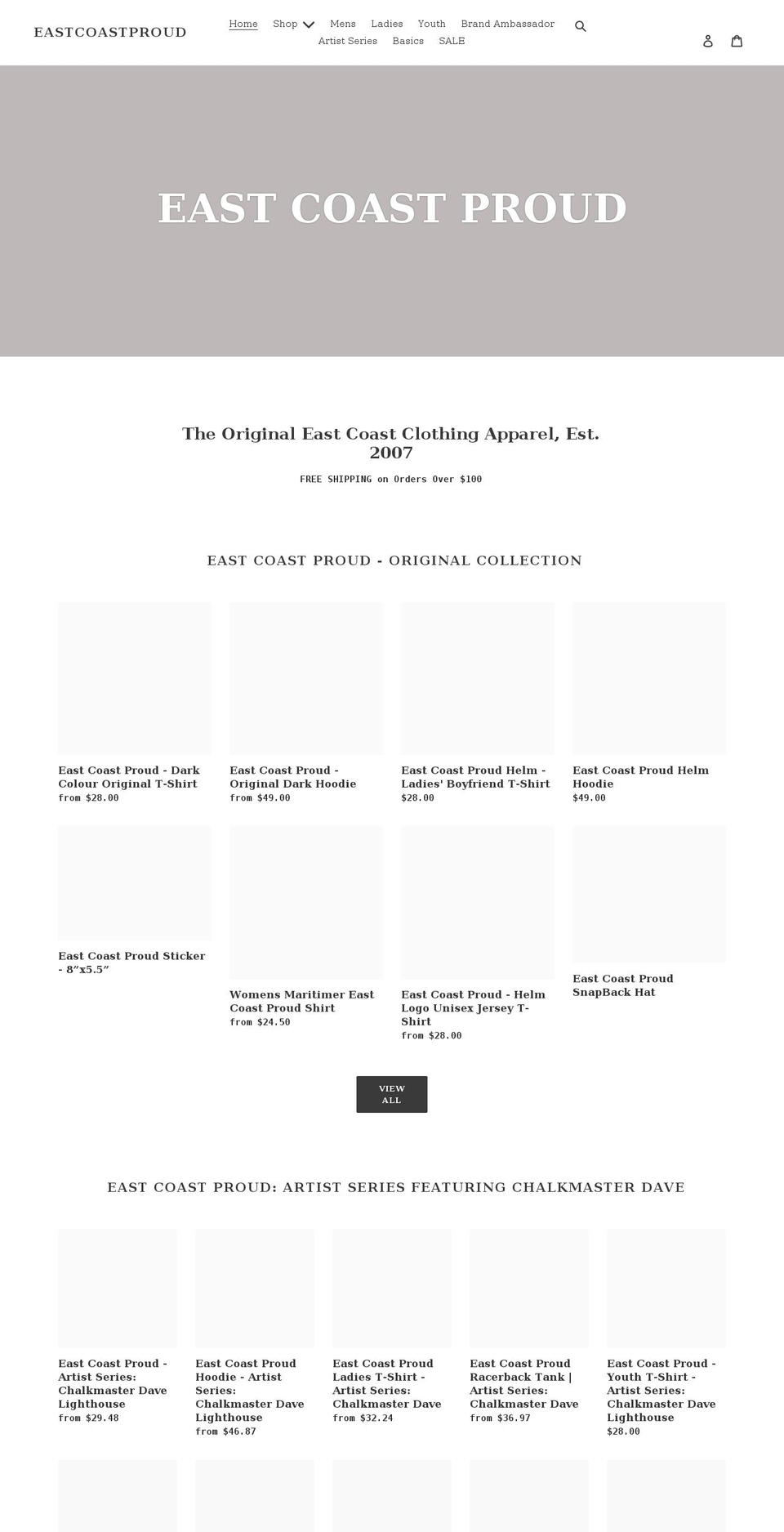 eastcoastproud.com shopify website screenshot