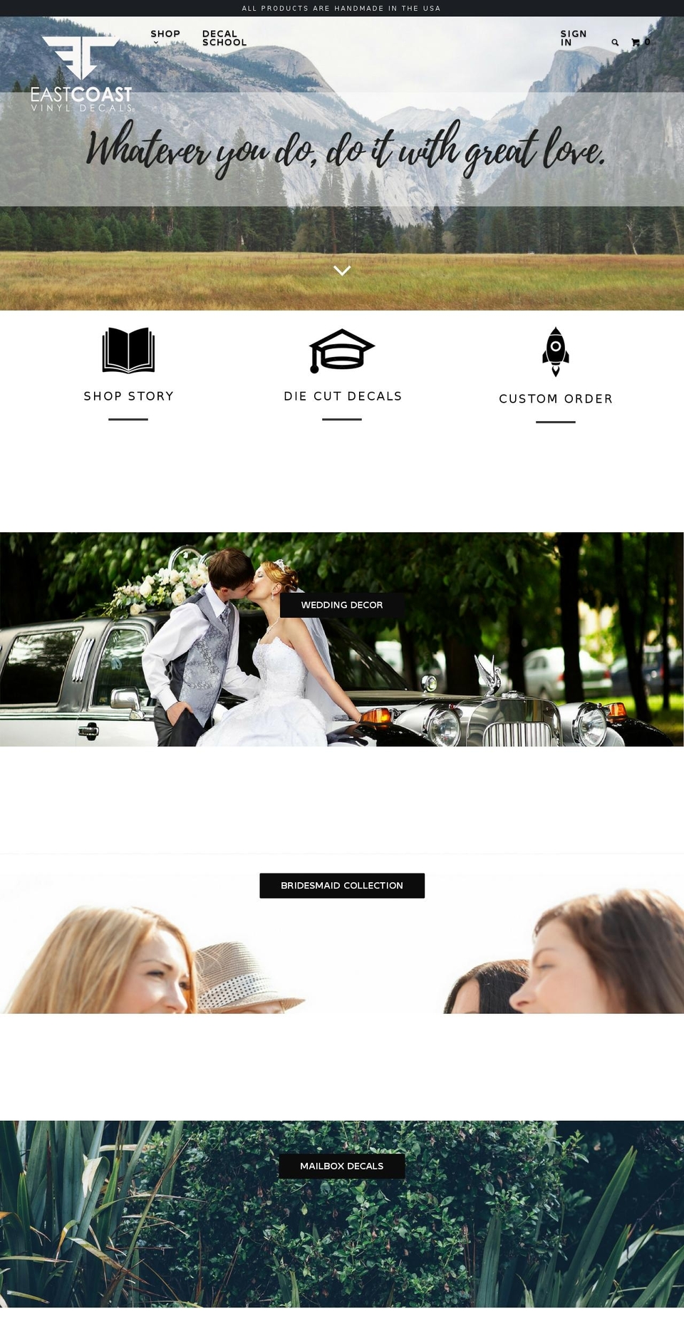 eastcoastvinyldecals.com shopify website screenshot