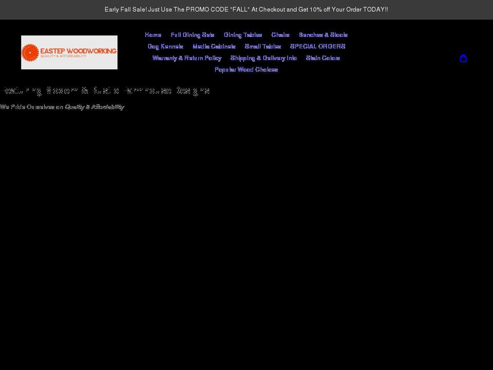 eastepcustomwoodworking.com shopify website screenshot