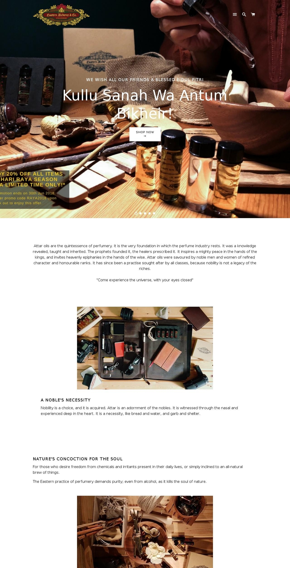 eastern-alchemy.com shopify website screenshot