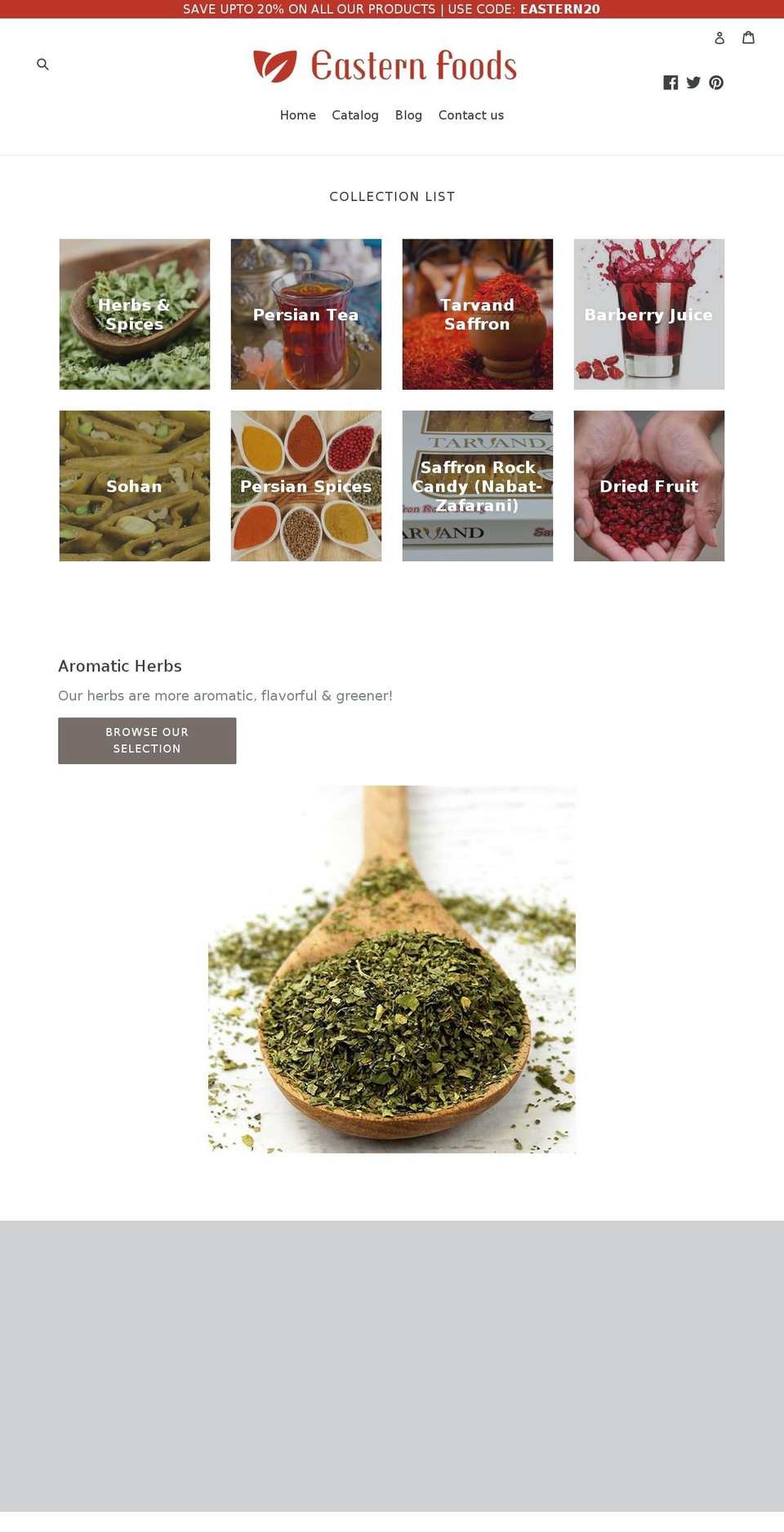 eastern-foods.com shopify website screenshot