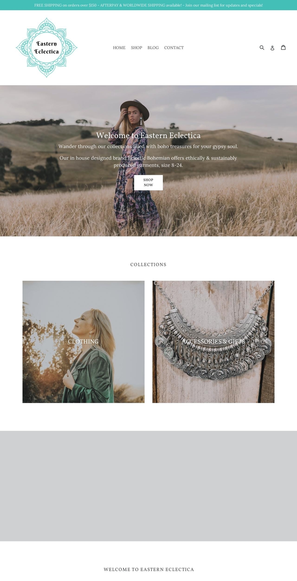easterneclectica.com.au shopify website screenshot