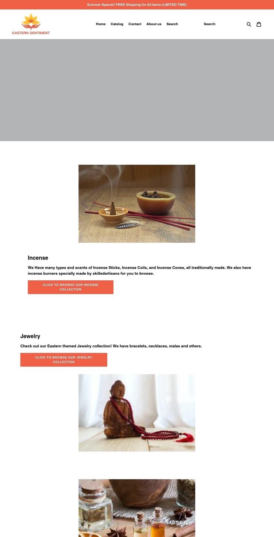 easternsentiment.com shopify website screenshot