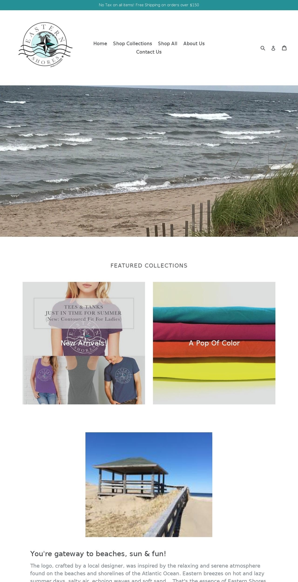 easternshoresapparel.com shopify website screenshot