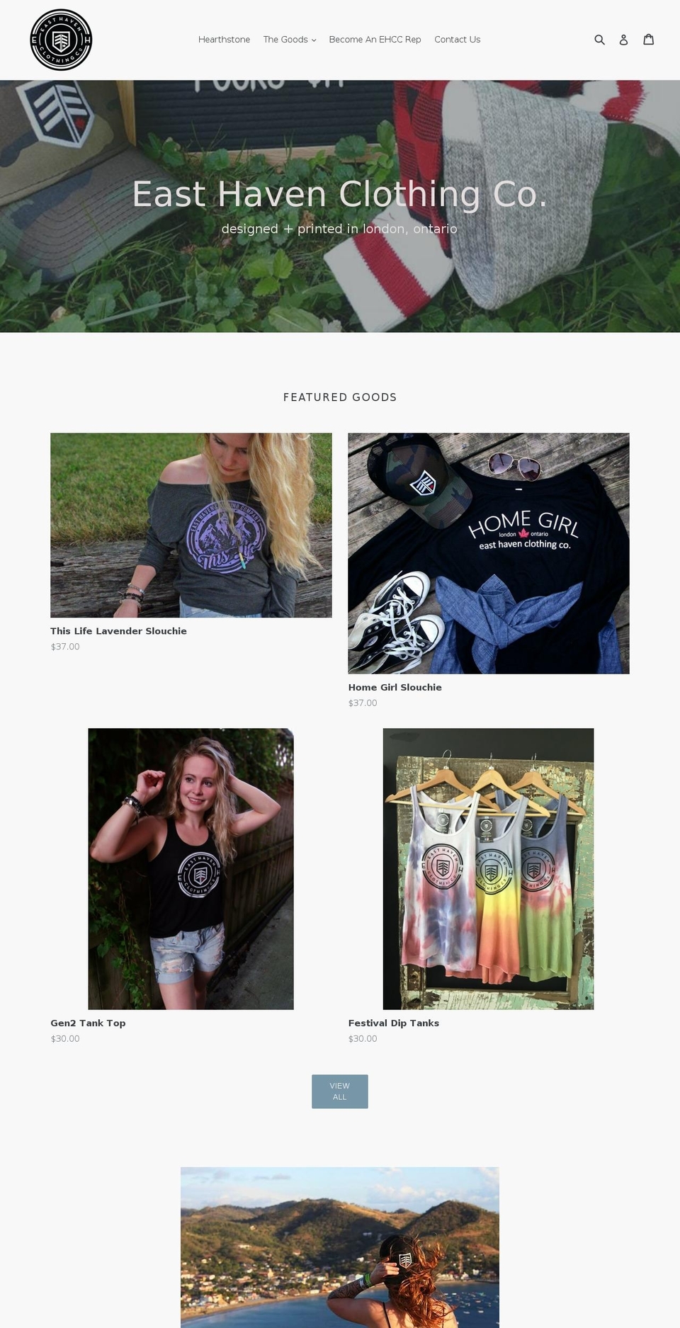easthavenclothingco.com shopify website screenshot