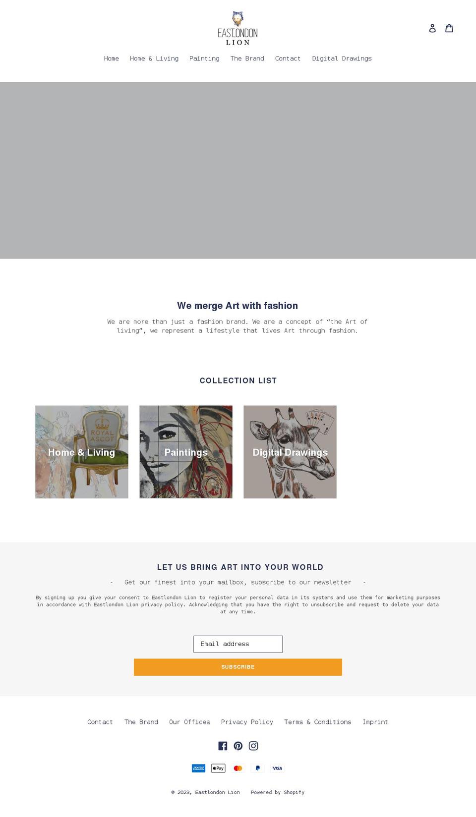 eastlondonlion.com — Shopify storefront screenshot