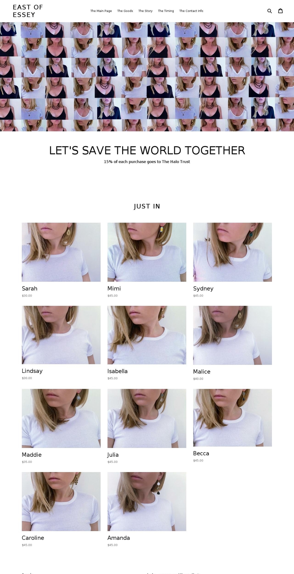 eastofessey.com — Shopify storefront screenshot