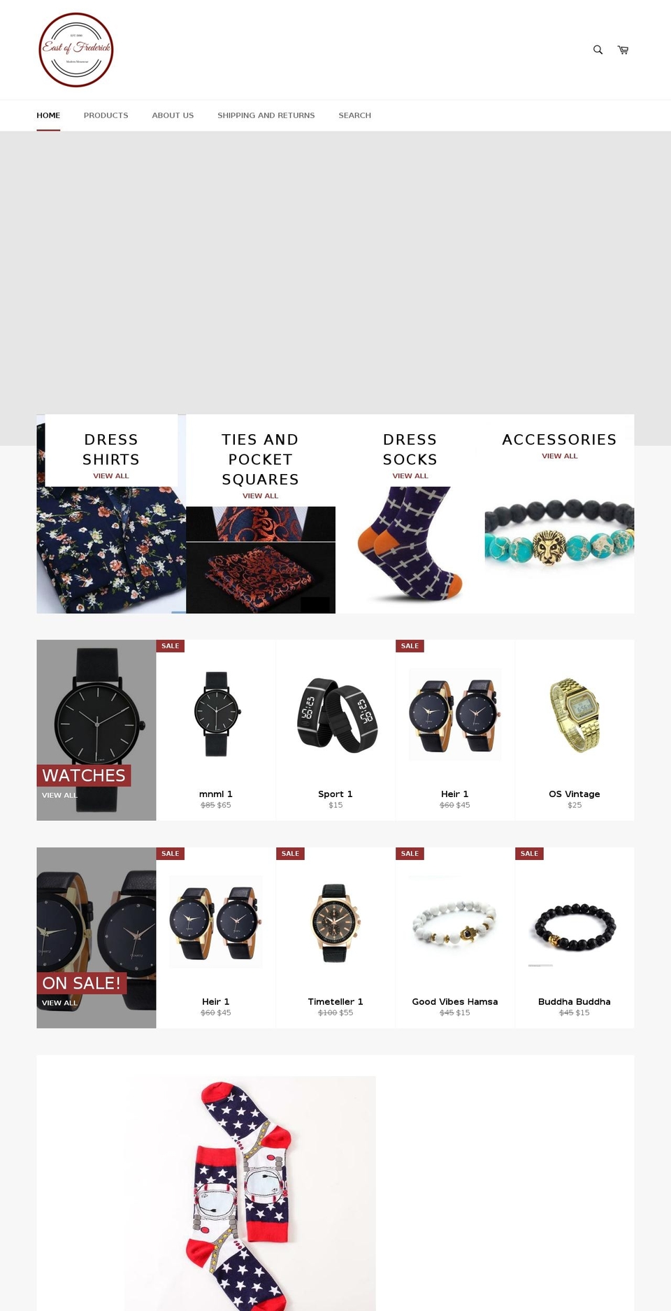 eastoffrederick.com — Shopify storefront screenshot