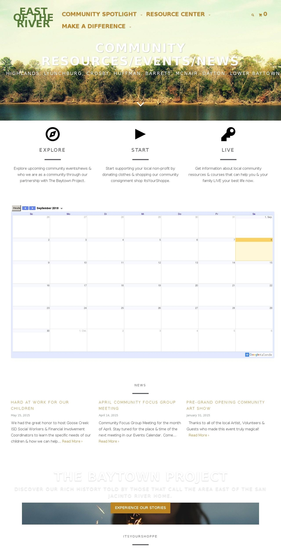 eastoftherivertx.com — Shopify storefront screenshot