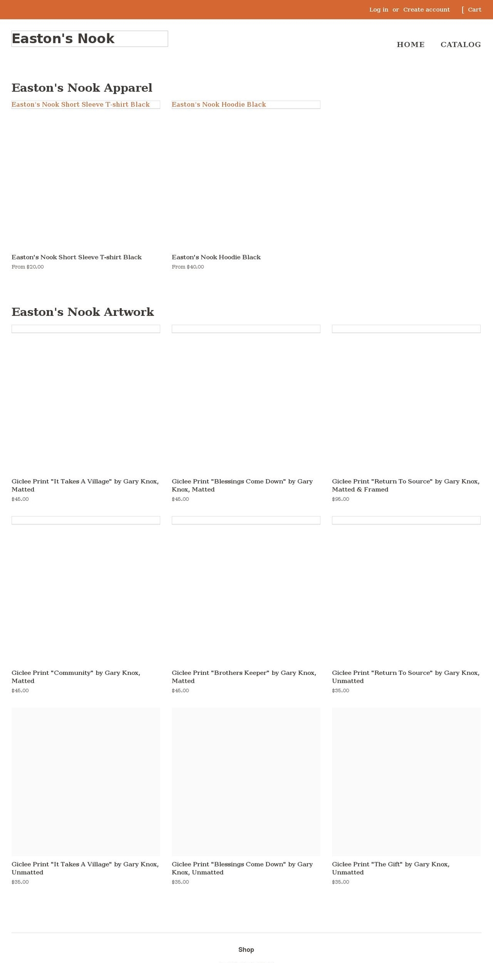 eastons-nook.myshopify.com shopify website screenshot
