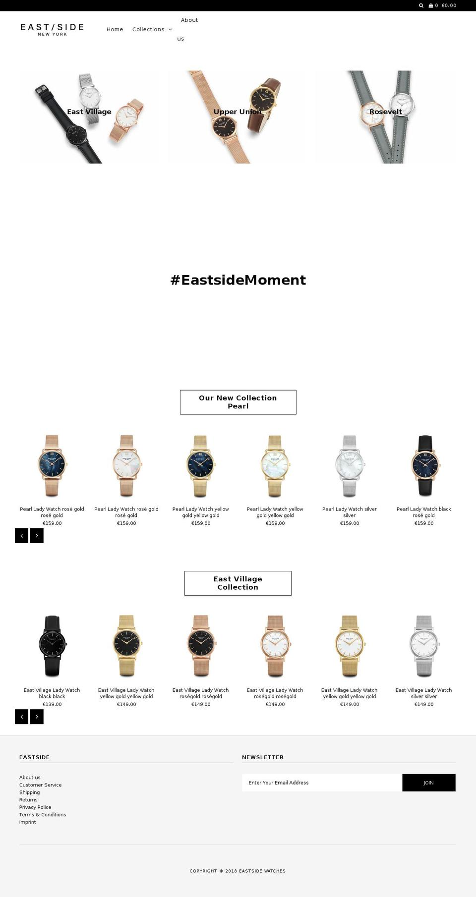eastsidewatches.com — Shopify storefront screenshot