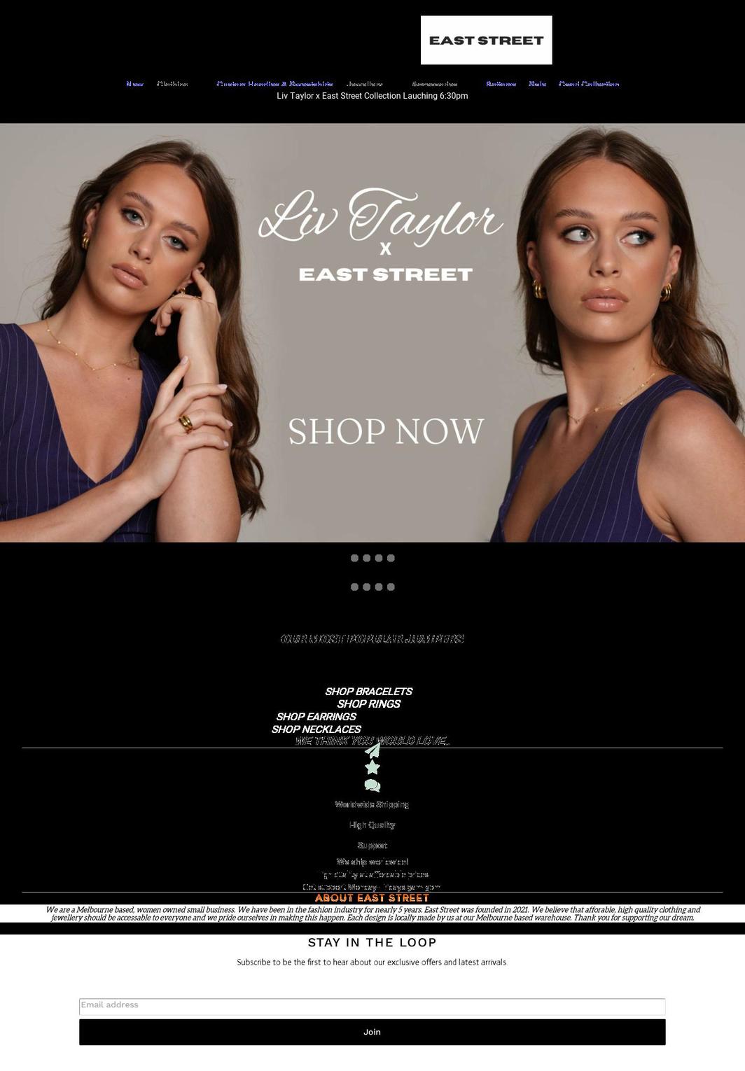 eaststclothing.com shopify website screenshot
