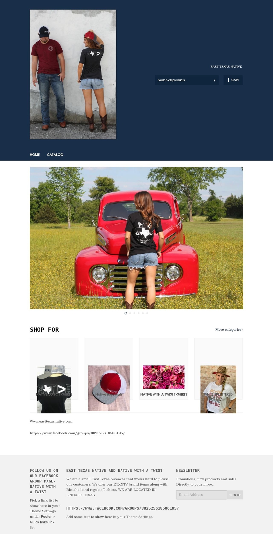 easttexasnative.com — Shopify storefront screenshot