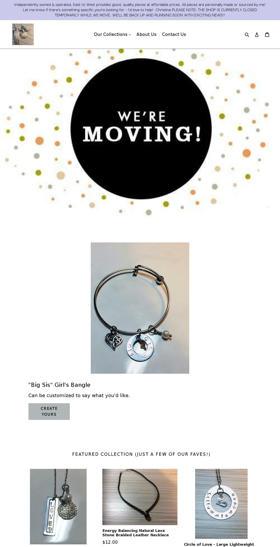 easttowestjewelryanddesign.com — Shopify storefront screenshot