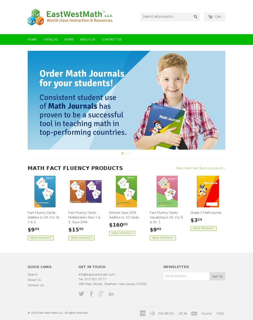 eastwestmath.net shopify website screenshot