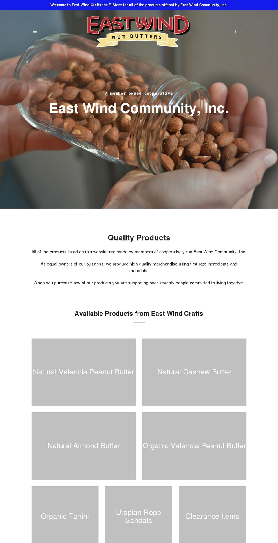 eastwindcrafts.com shopify website screenshot