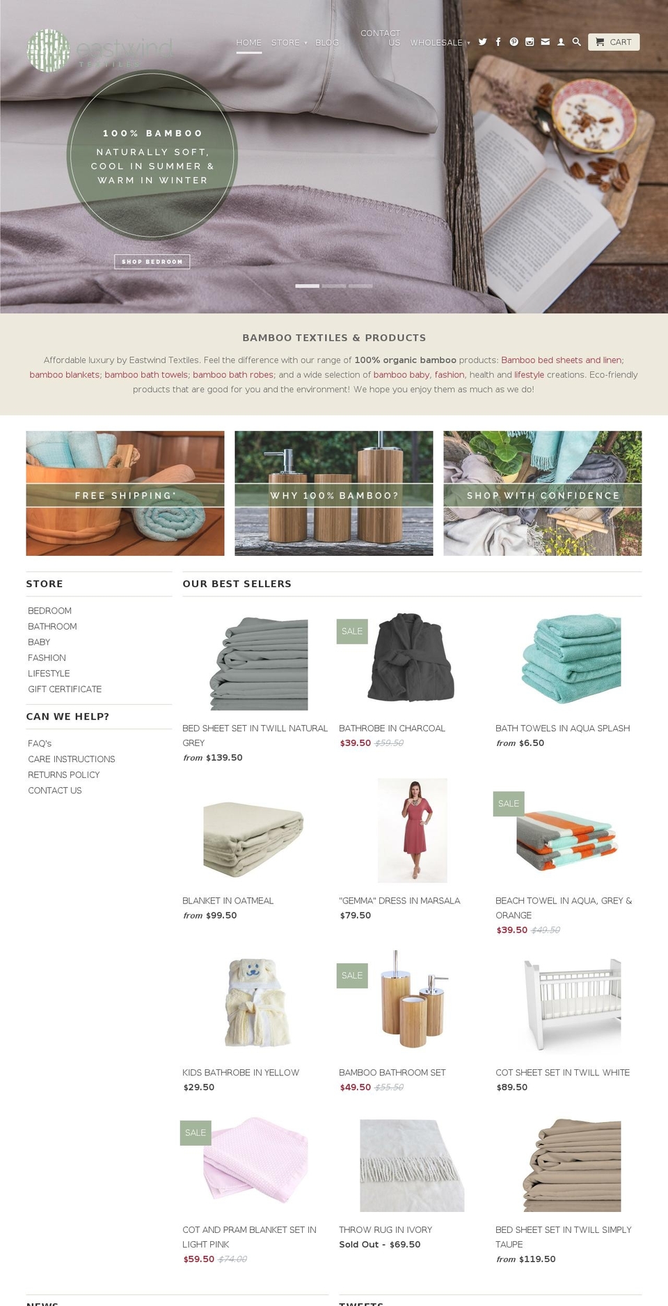 eastwindtextiles.com.au shopify website screenshot