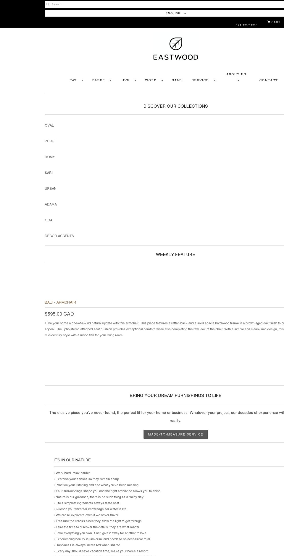 eastwoodshop.com shopify website screenshot