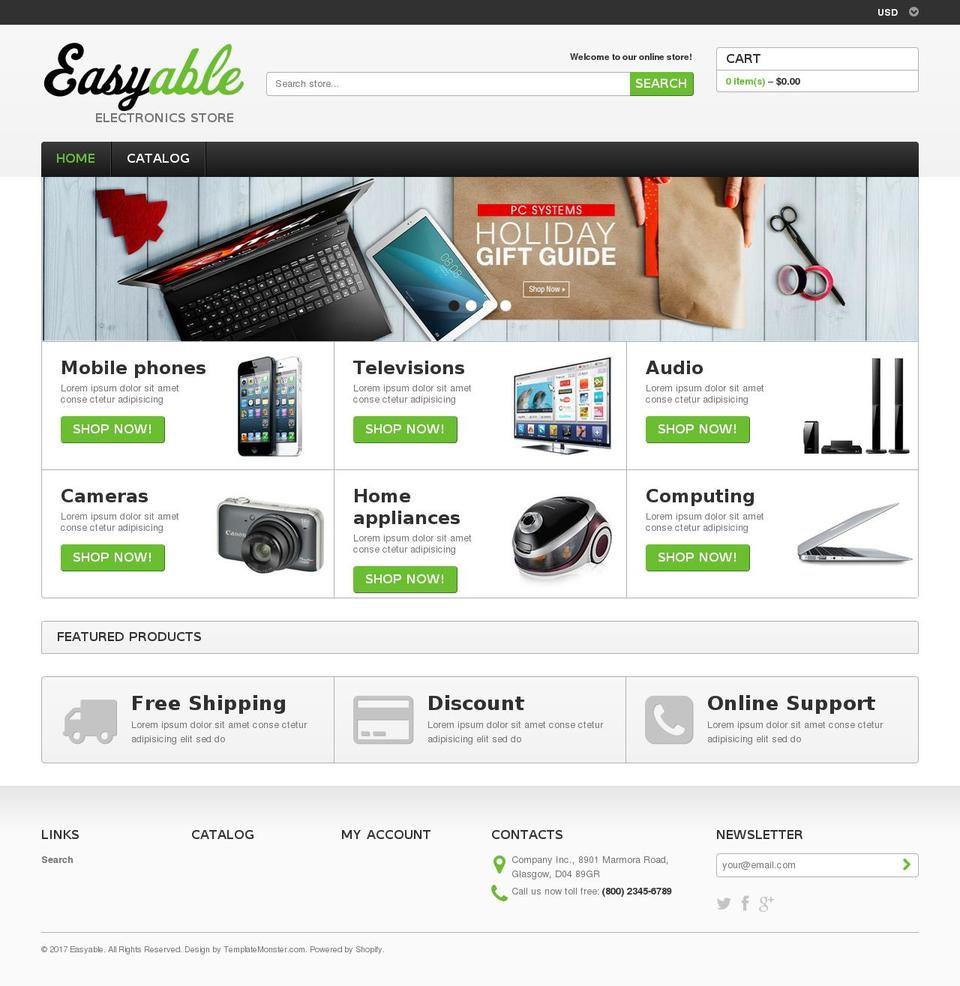 theme025 Shopify theme site example easyableinc.com