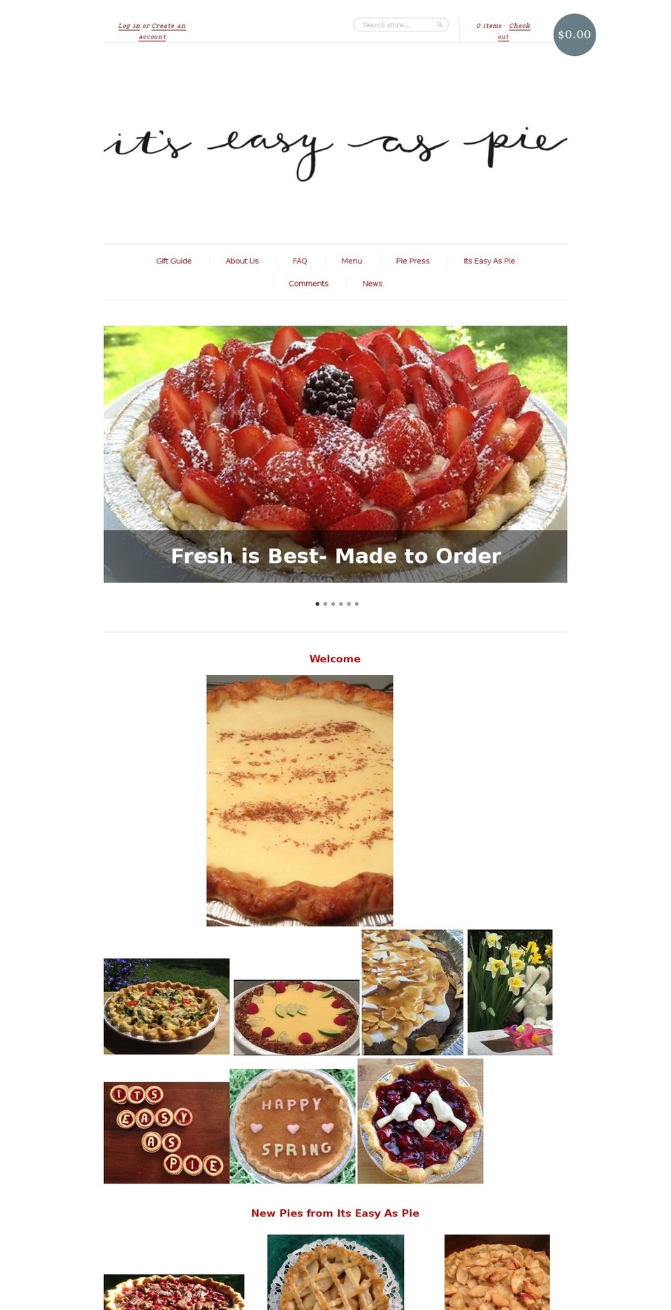 easyaspiebakery.com shopify website screenshot