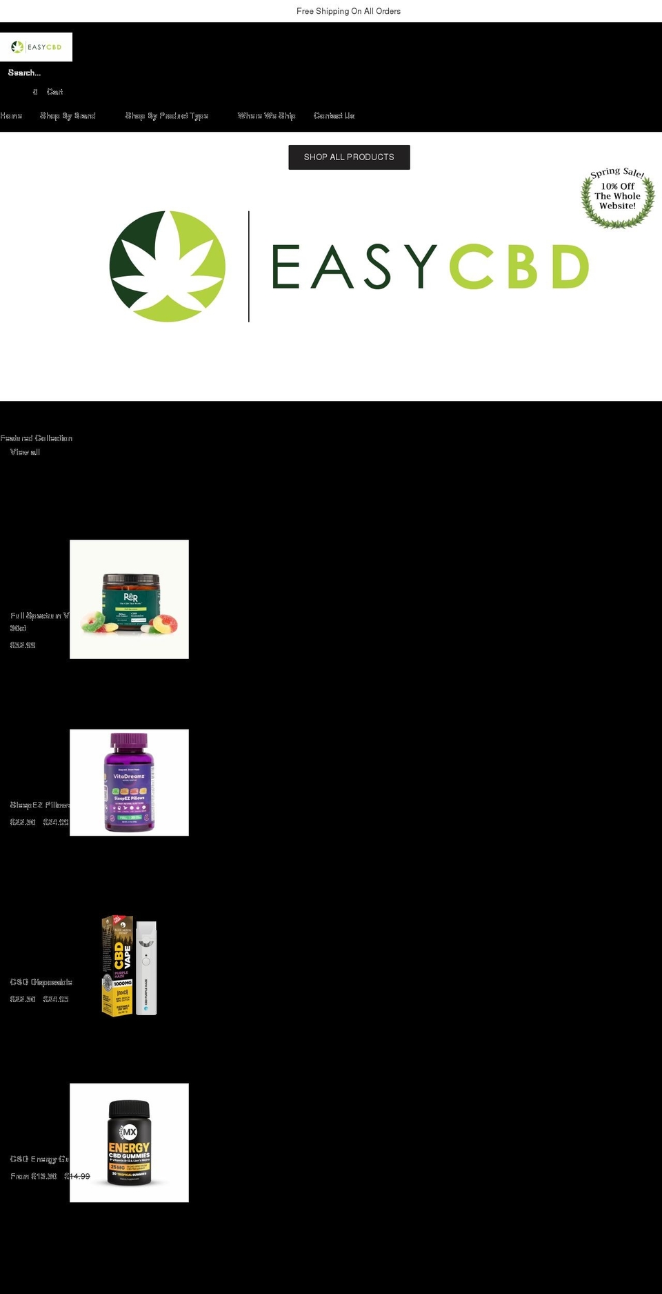 easycbd.shop shopify website screenshot