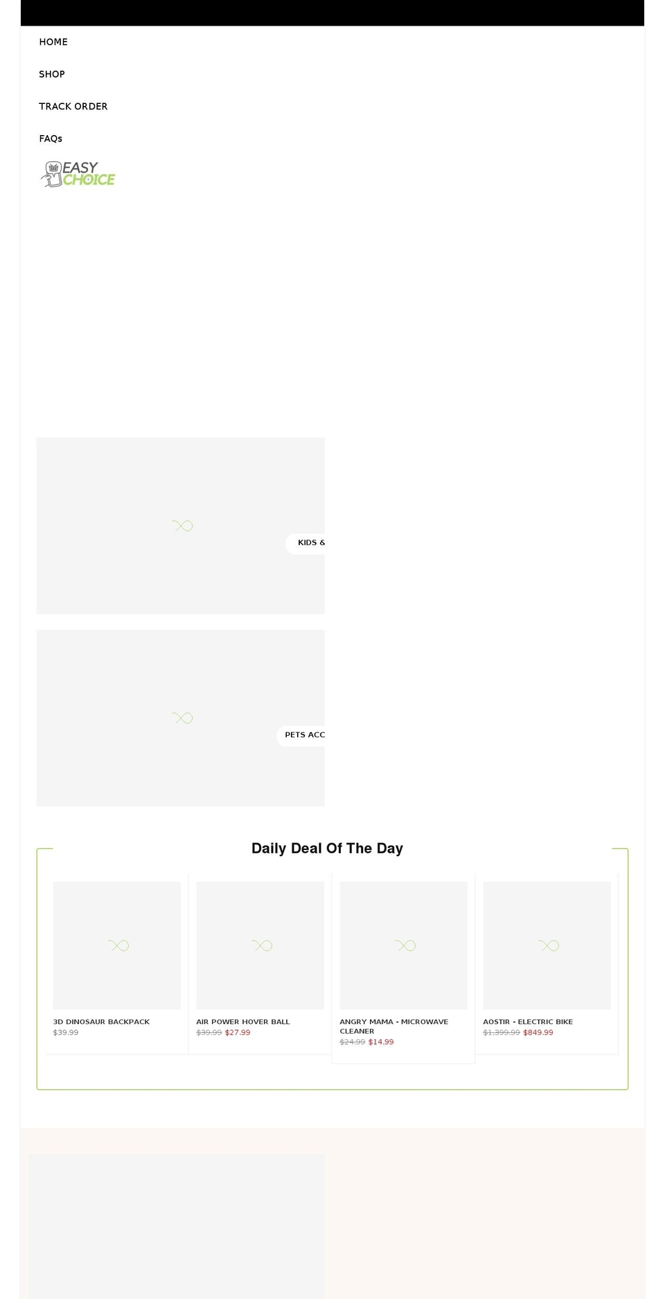 The ResultPros Theme Shopify theme site example easychoiceshopping.com