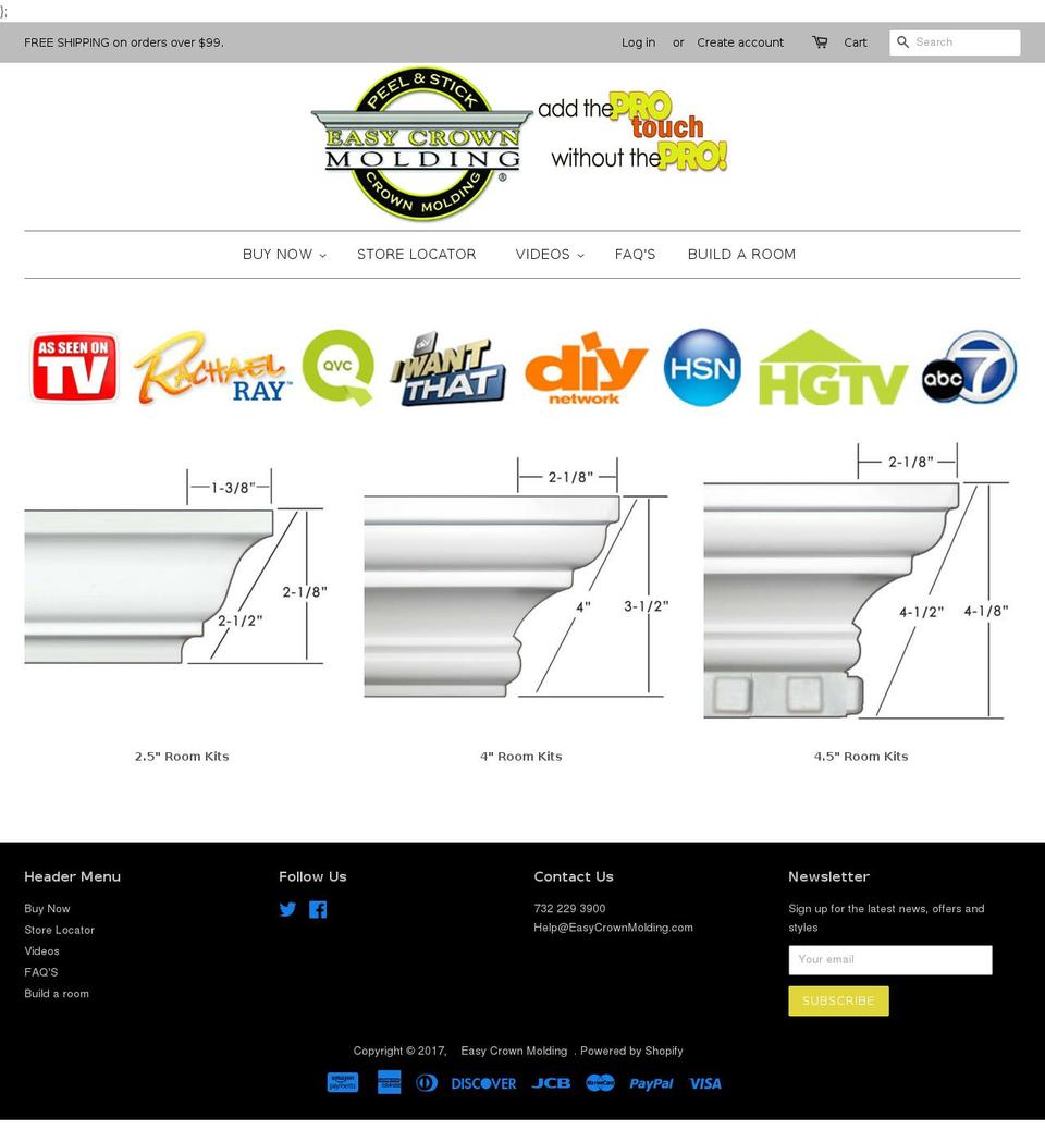 easycrownmolding.com shopify website screenshot