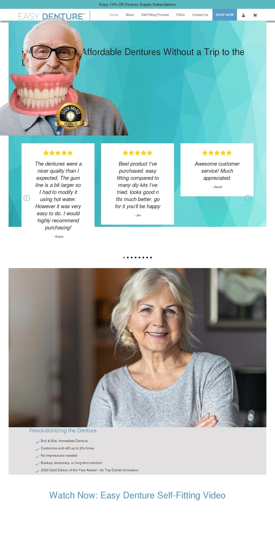 easydenture.com shopify website screenshot