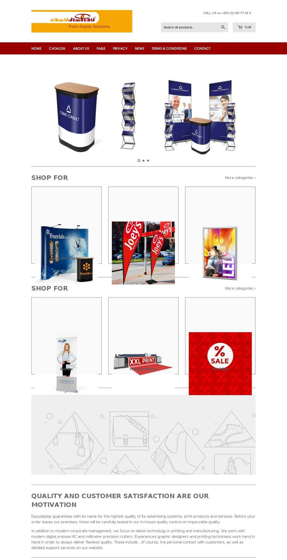 easydisplay.ie shopify website screenshot