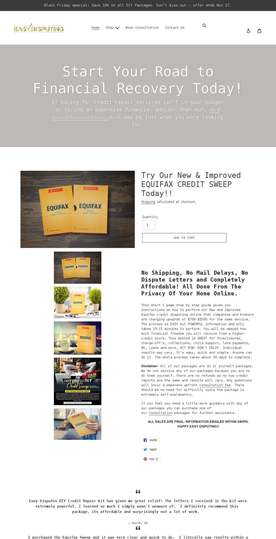 easydisputing.com shopify website screenshot