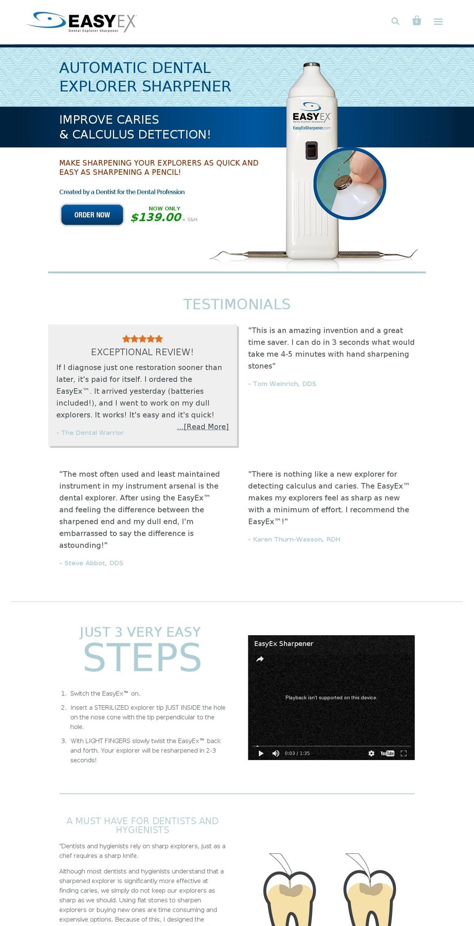 easyexsharpener.com shopify website screenshot