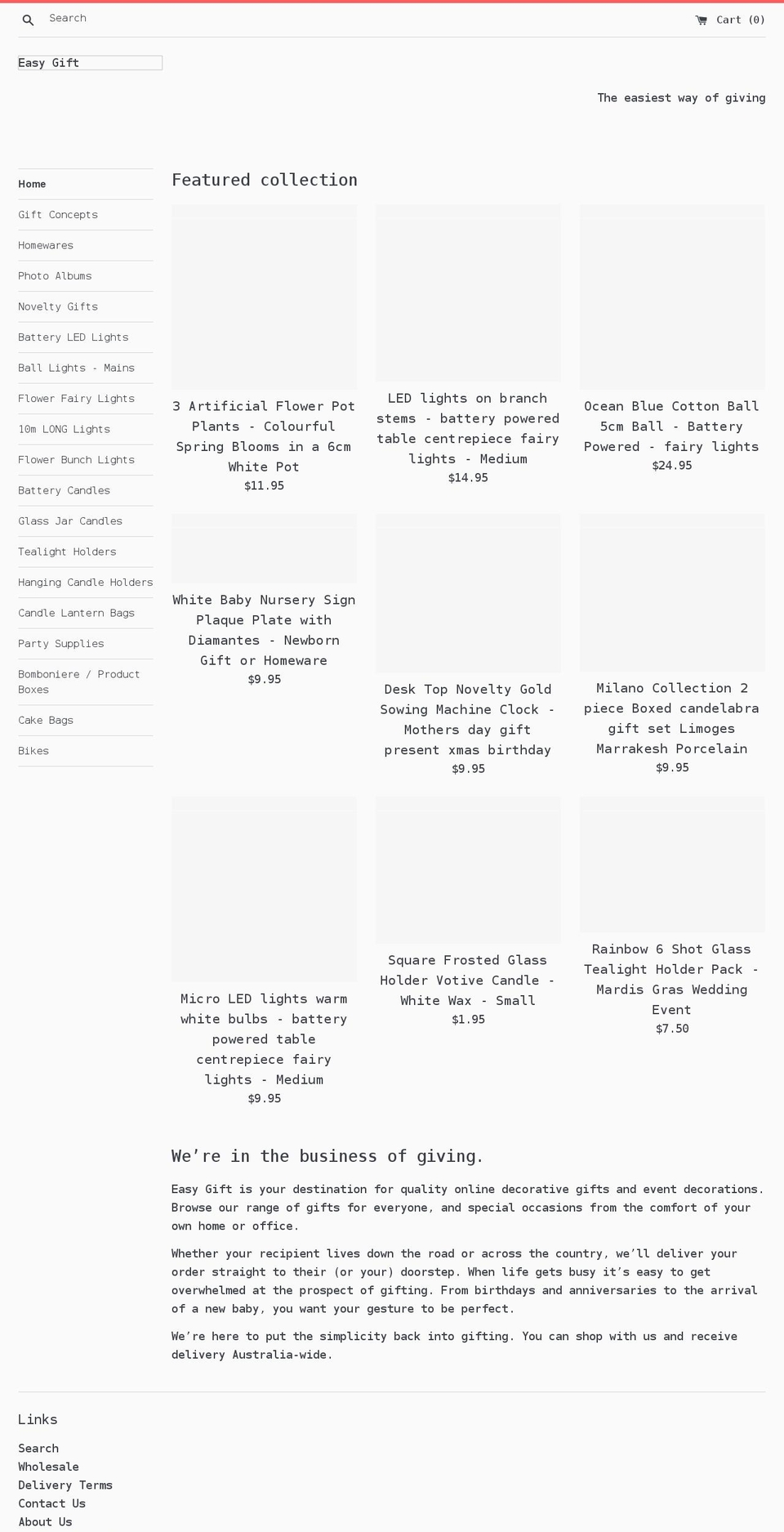 easygift.com.au shopify website screenshot