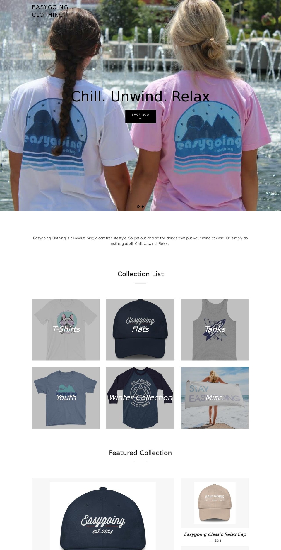 easygoingclothing.com shopify website screenshot