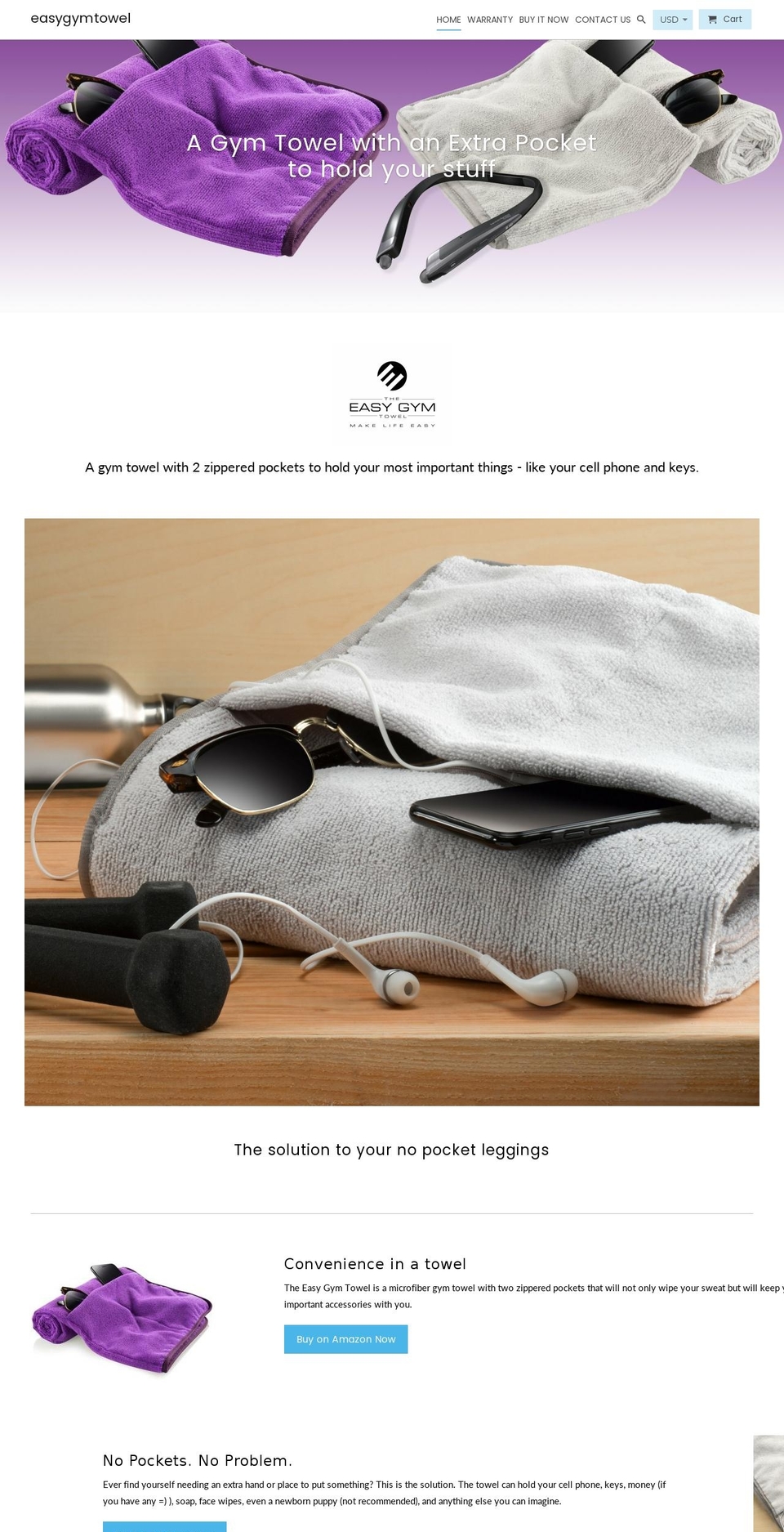 easygymtowel.com — Shopify storefront screenshot