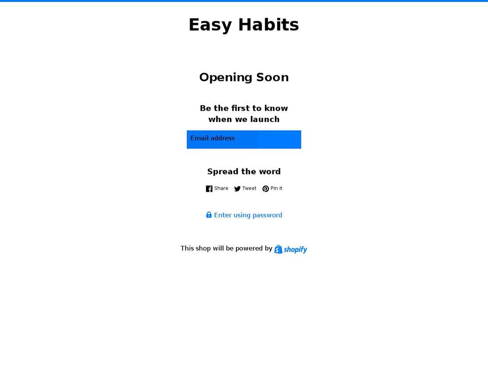 easyhabits.com shopify website screenshot