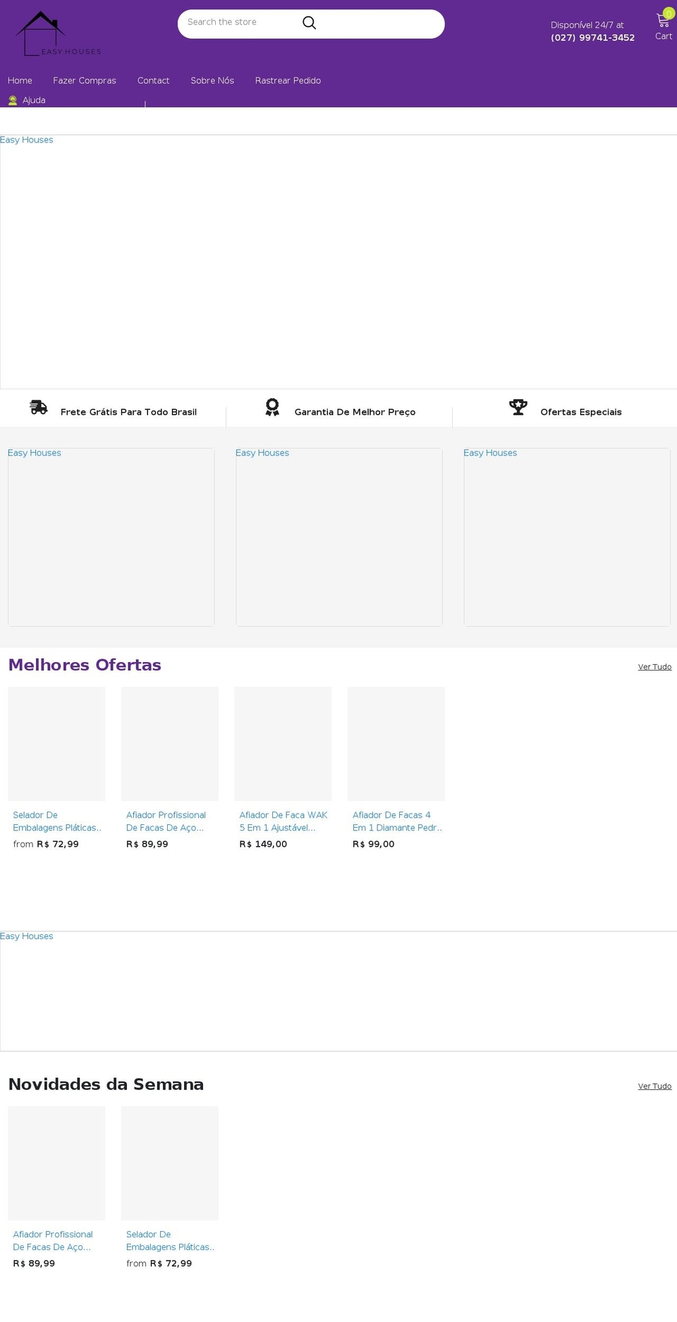 easyhouses.com.br shopify website screenshot