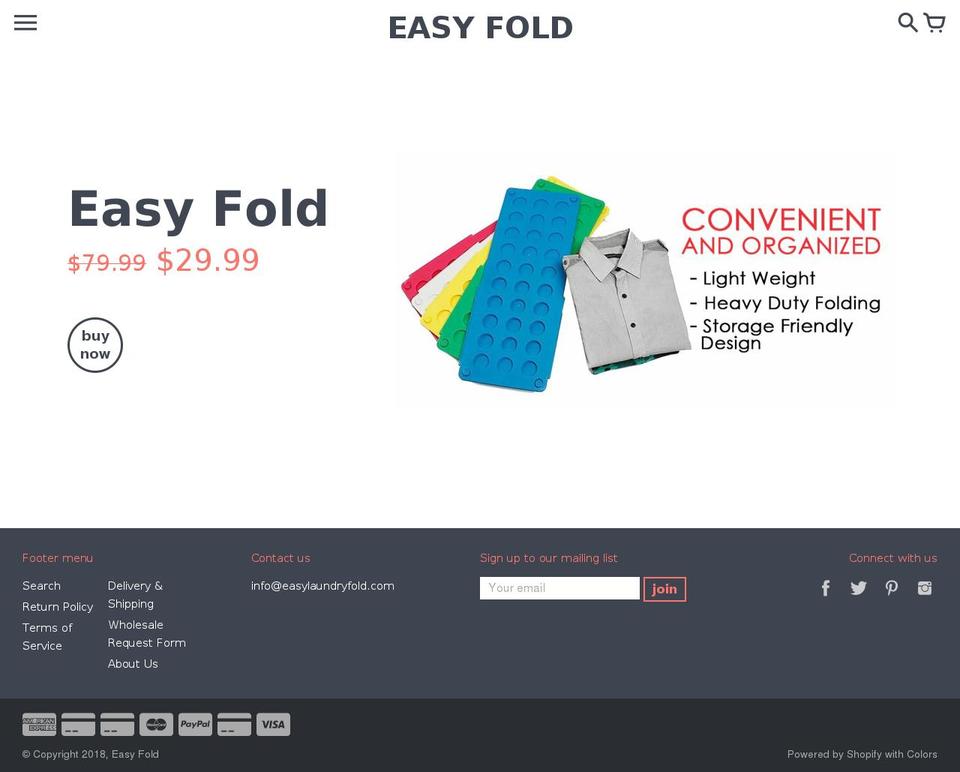 color Shopify theme site example easylaundryfold.com