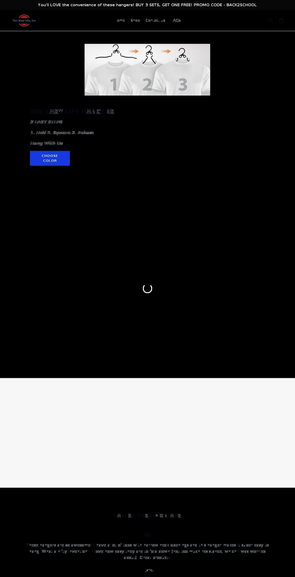 easylifehangers.com — Shopify storefront screenshot